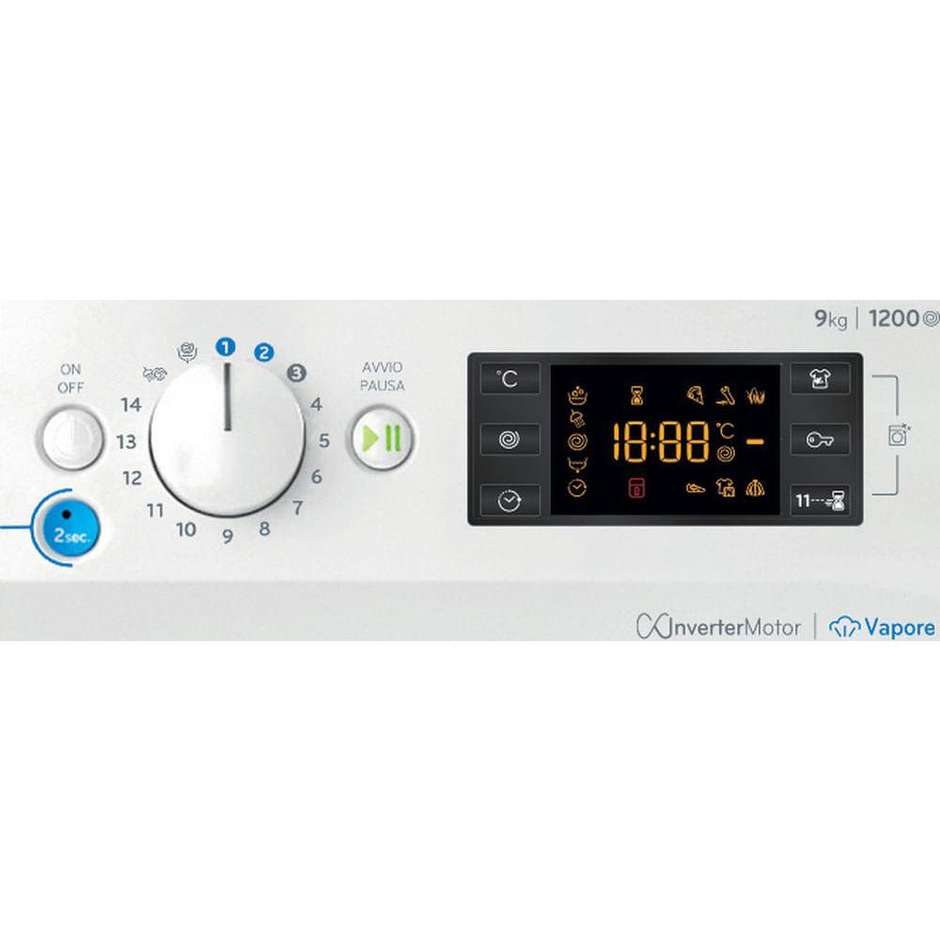 Indesit BWE 91296X WV IT Lavatrice 9 kg 1200 giri Bianco