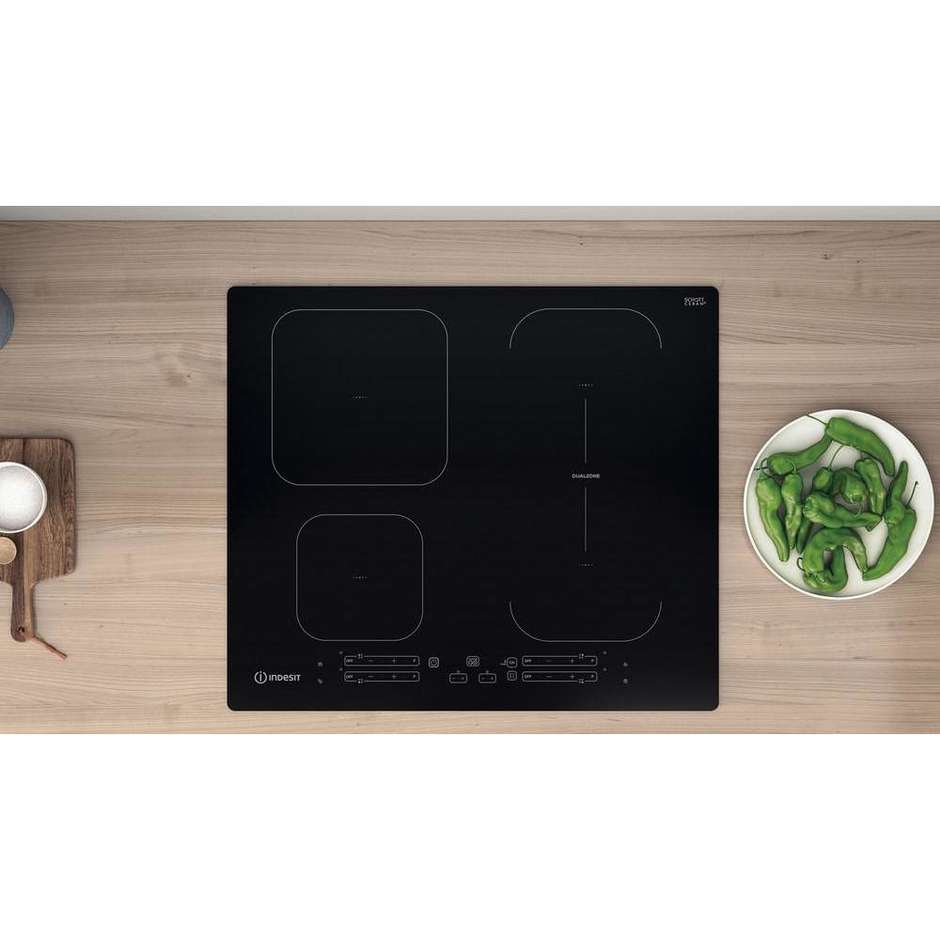 Indesit IB 65B60 NE Piano Cottura a Induzione da Incasso 59 cm 4 Zone Nero