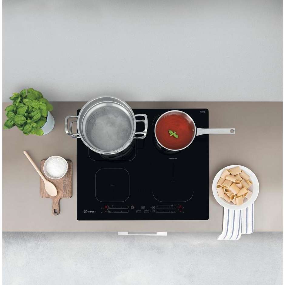 Indesit IB 65B60 NE Piano Cottura a Induzione da Incasso 59 cm 4 Zone Nero