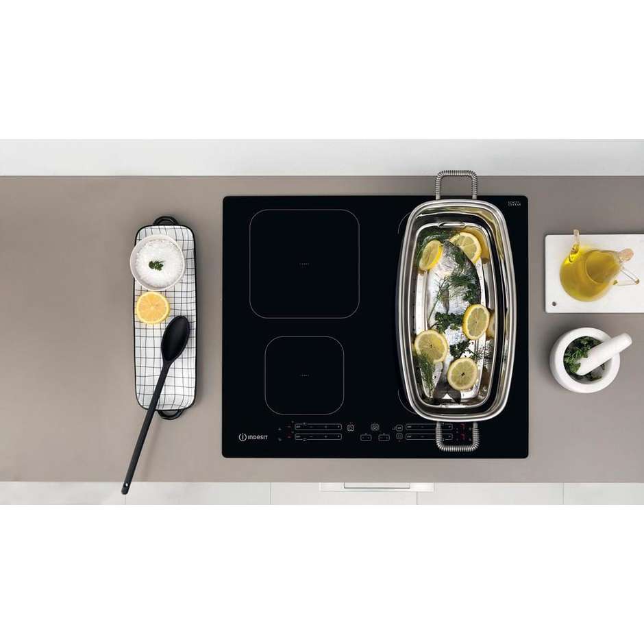 Indesit IB 65B60 NE Piano Cottura a Induzione da Incasso 59 cm 4 Zone Nero