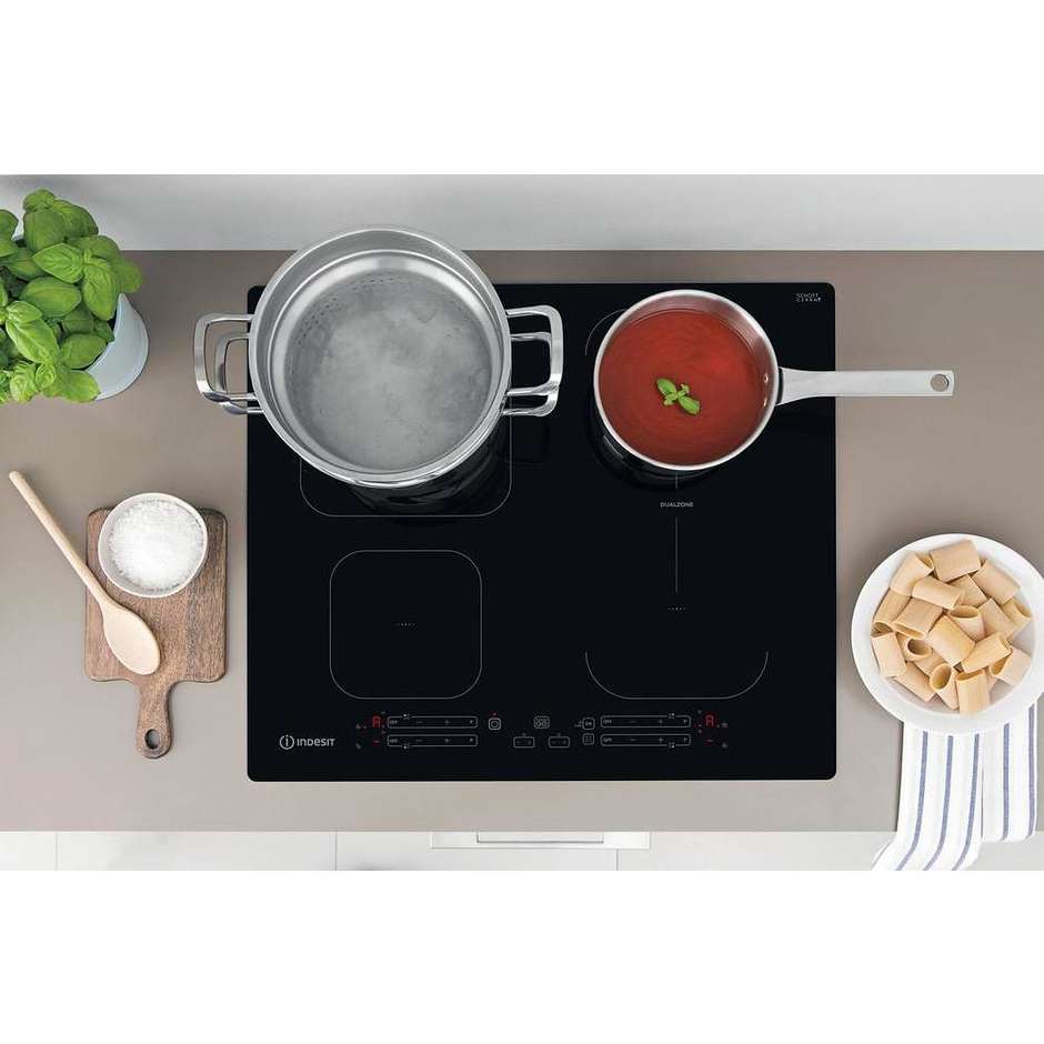 Indesit IB 65B60 NE Piano Cottura a Induzione da Incasso 59 cm 4 Zone Nero