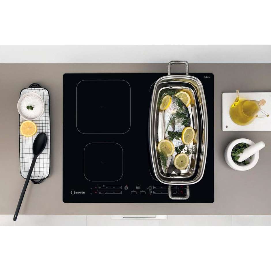 Indesit IB 65B60 NE Piano Cottura a Induzione da Incasso 59 cm 4 Zone Nero