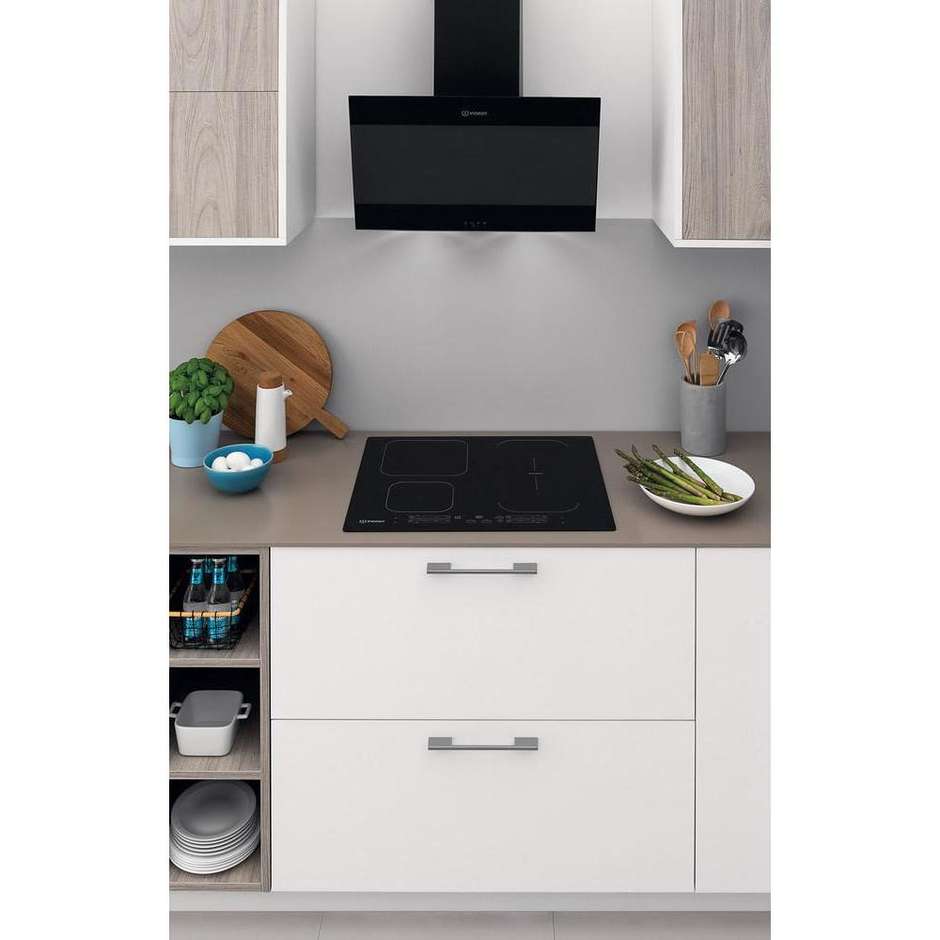 Indesit IB 65B60 NE Piano Cottura a Induzione da Incasso 59 cm 4 Zone Nero