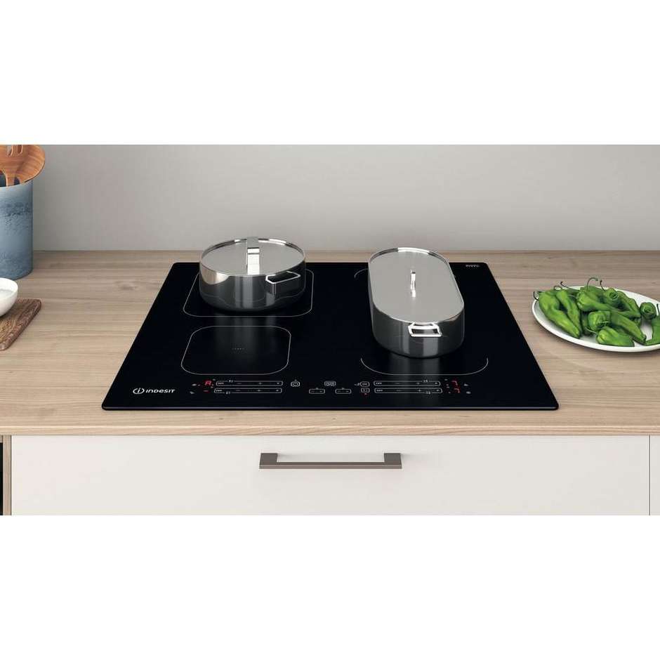 Indesit IB 65B60 NE Piano Cottura a Induzione da Incasso 59 cm 4 Zone Nero