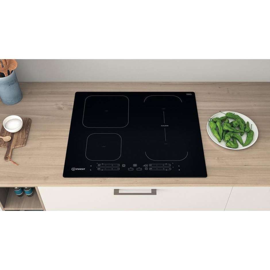 Indesit IB 65B60 NE Piano Cottura a Induzione da Incasso 59 cm 4 Zone Nero