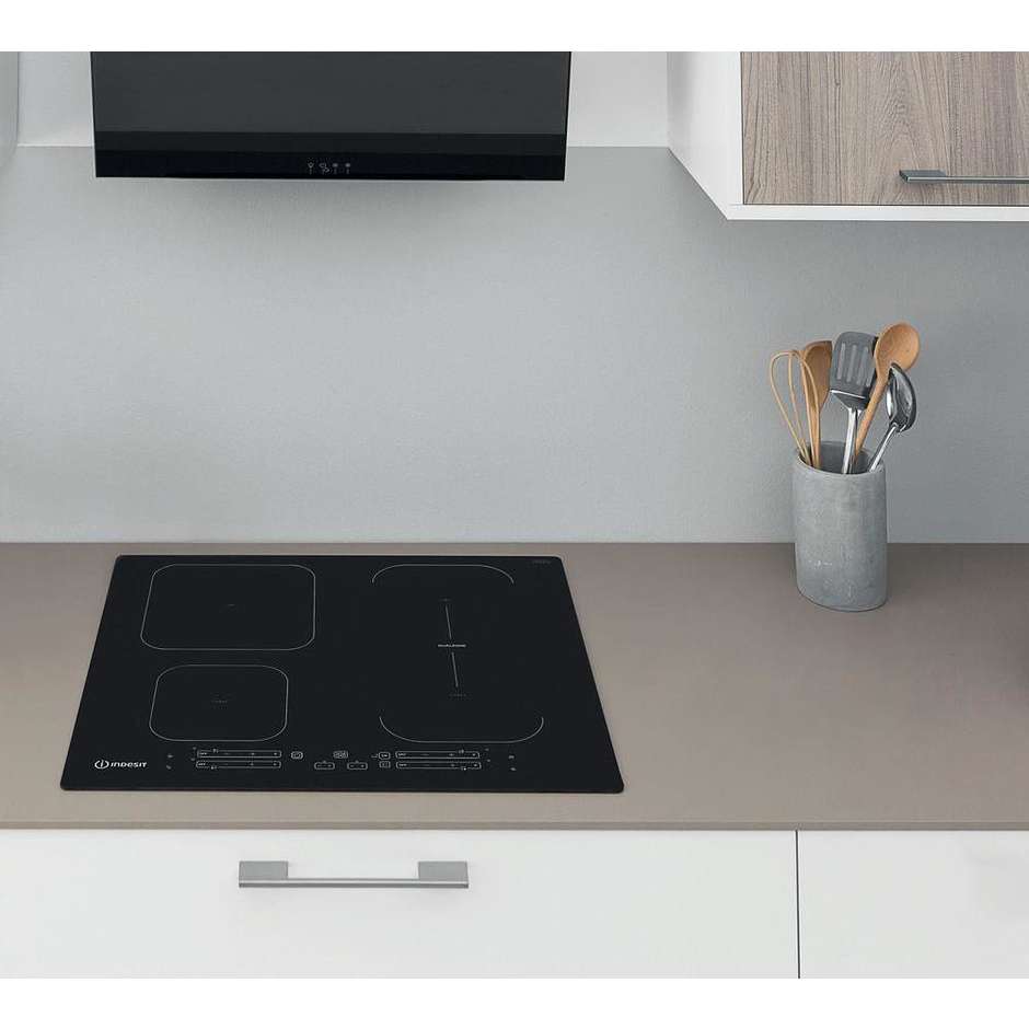 Indesit IB 65B60 NE Piano Cottura a Induzione da Incasso 59 cm 4 Zone Nero