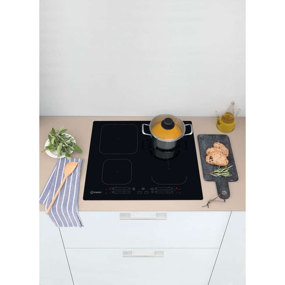 Indesit IB 65B60 NE Piano Cottura a Induzione da Incasso 59 cm 4 Zone Nero