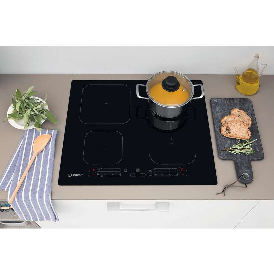 Indesit IB 65B60 NE Piano Cottura a Induzione da Incasso 59 cm 4 Zone Nero
