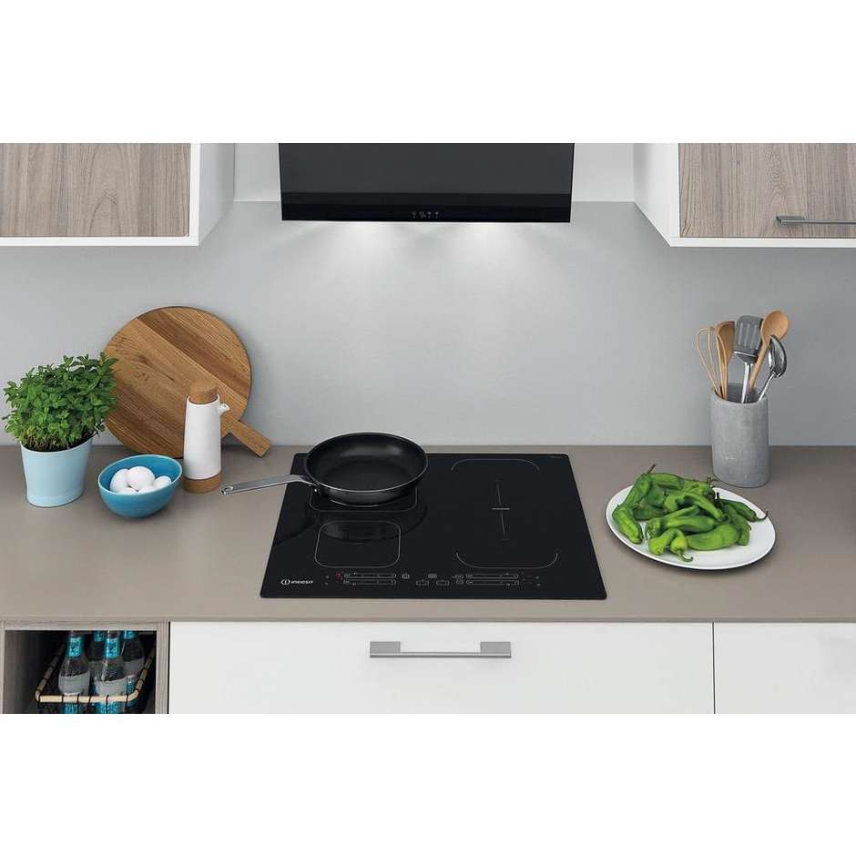 Indesit IB 65B60 NE Piano Cottura a Induzione da Incasso 59 cm 4 Zone Nero