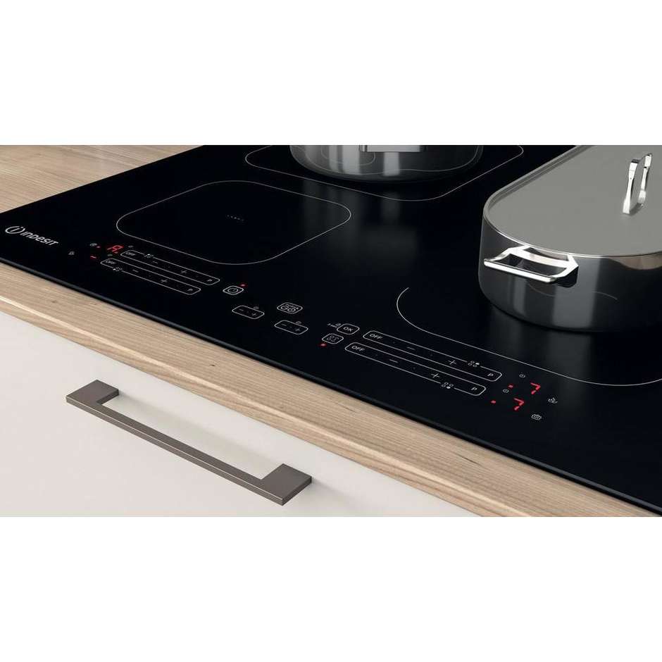 Indesit IB 65B60 NE Piano Cottura a Induzione da Incasso 59 cm 4 Zone Nero