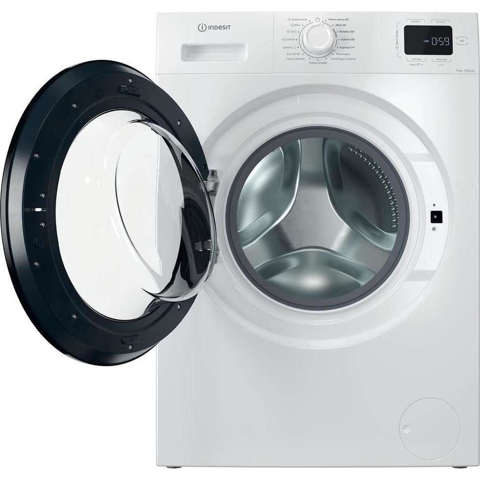 Indesit IM642BMYTIMEIT Lavasciuga 6+5 kg 1200 Giri/min Classe B Nero