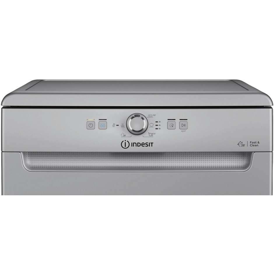 Indesit IN2FE14CNP80S Lavastoviglie 60 cm Libera Installazione 14 Coperti 49 dB Programma Fast&Clean 28 Minuti Mezzo Carico Classe E Argento