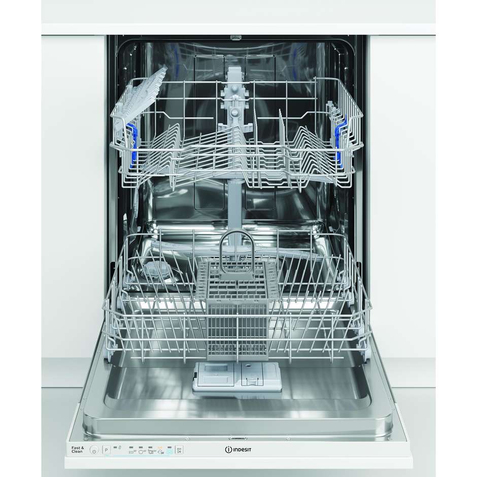 INDESIT IN2IE14CNP80 Lavastoviglie da Incasso a Scomparsa Totale 60 cm Standard 14 Coperti 5 Programmi Classe E 49 dB Cestelli Modulari