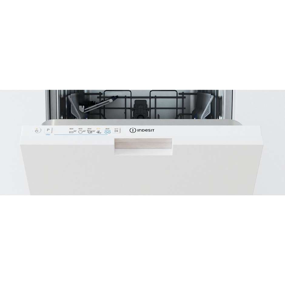 INDESIT IN2IKE107 Lavastoviglie da Incasso a Scomparsa Totale 45 cm Slim 10 Coperti 5 Programmi Classe E 47 dB Cestelli Modulari