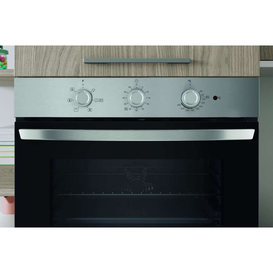 Indesit IO 2350H X Forno Elettrico Multifunzione da Incasso 66 Litri Grill Idrolitico Classe A Inox e Nero
