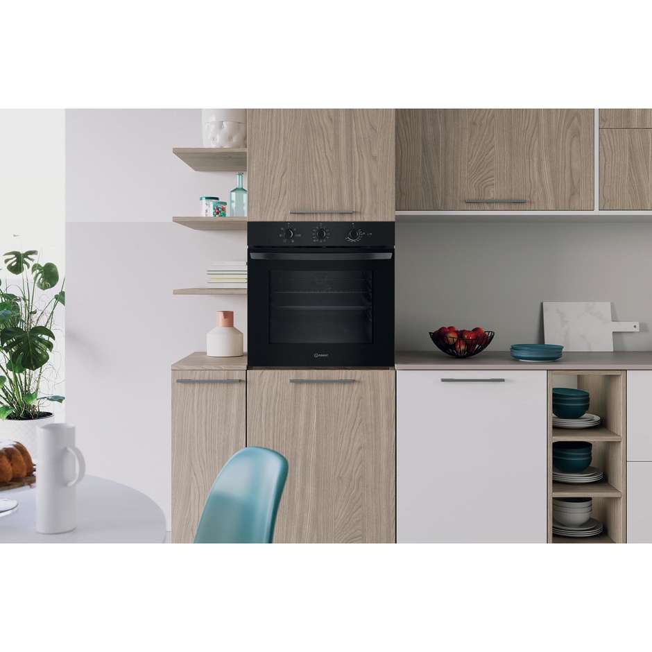 Indesit IO 235H B Forno Elettrico Multifunzione da Incasso 66 Litri Grill Idrolitico Classe A Total Black