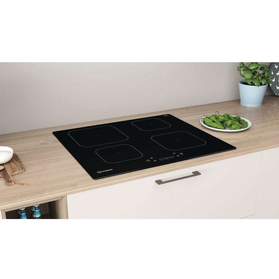 INDESIT IS 83Q60 NE Piano Cottura a Induzione 60 cm 4 Zone Touch Control Nero
