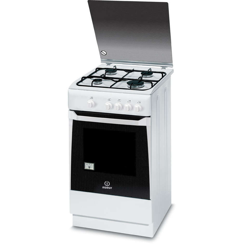 Indesit KN1G20S(W)/I cucina 50x50 4 fuochi a gas forno a gas classe A 50 litri bianco