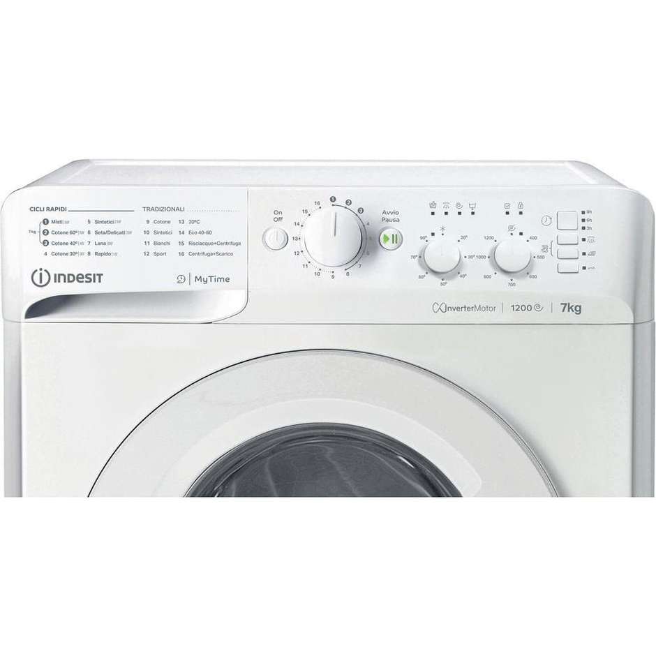 INDESIT MTWC 71296 W IT Lavatrice Carica frontale 60 cm 7 kg 1200 Giri/min Motore Inverter Classe A