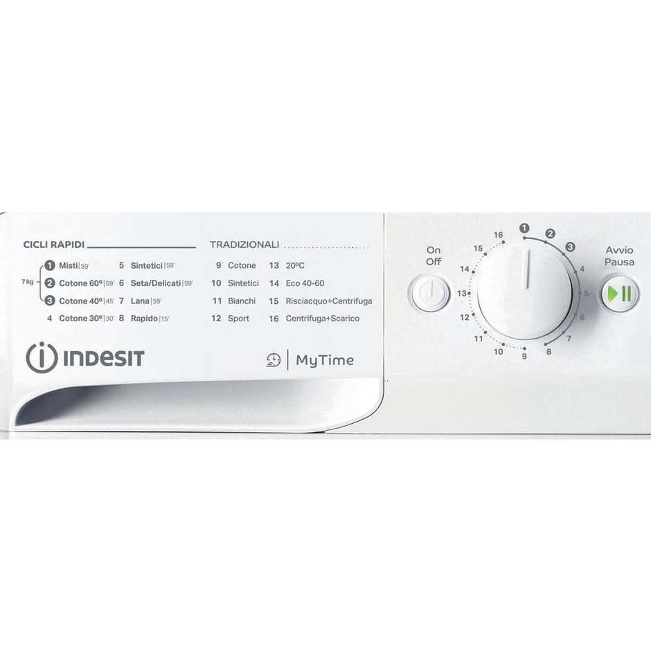 Indesit MTWC71296WIT Lavatrice Carica frontale Capacita 7 Kg 1200 Giri/min Classe A Colore Bianco
