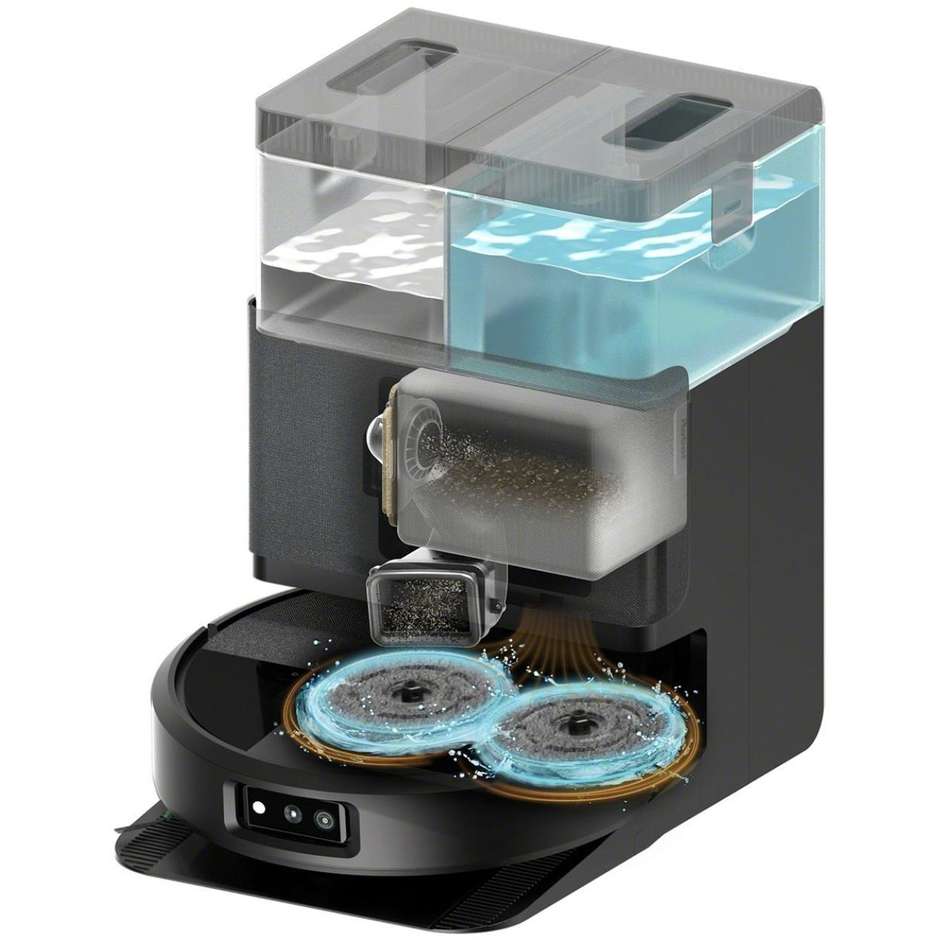 iRobot Roomba Combo 505 Robot Aspirapolvere e Lavapavimenti 120W Aspirazione 7000Pa con Navigazione LiDAR Nero
