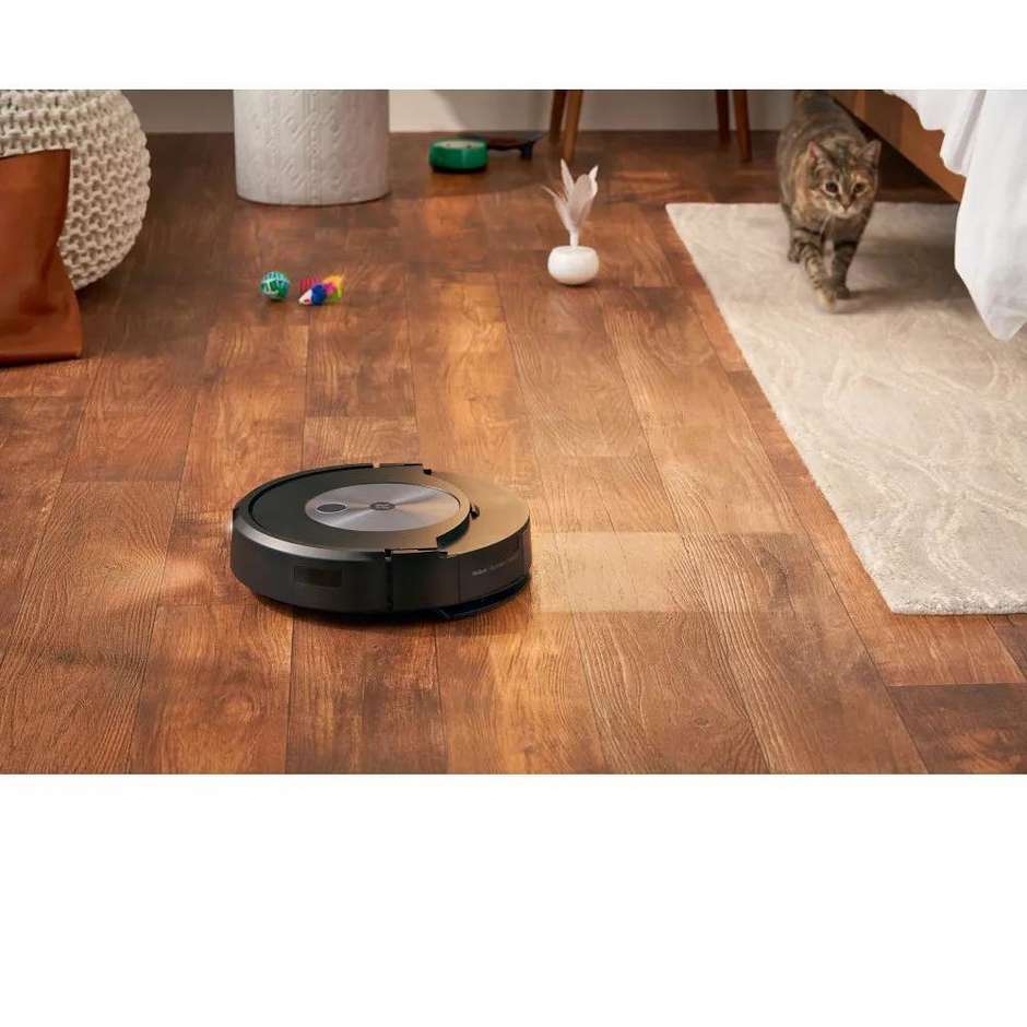 iRobot Roomba Combo j7 Robot Aspirapolvere e Lavapavimenti con Mocio Completamente Retrattile Nero e Inox