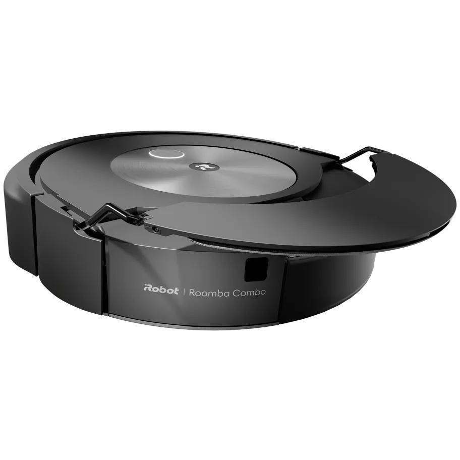 iRobot Roomba Combo j7 Robot Aspirapolvere e Lavapavimenti con Mocio Completamente Retrattile Nero e Inox