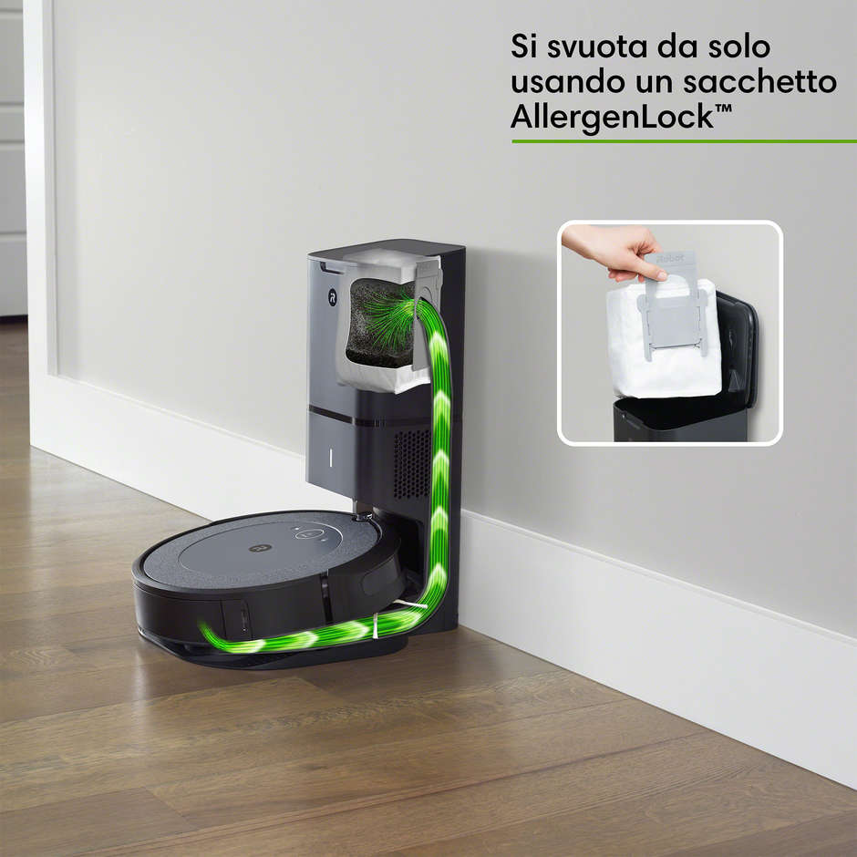 iRobot Roomba i3+ Robot aspirapolvere autonomia max 90 min Wifi con dispositivo di svuotamento