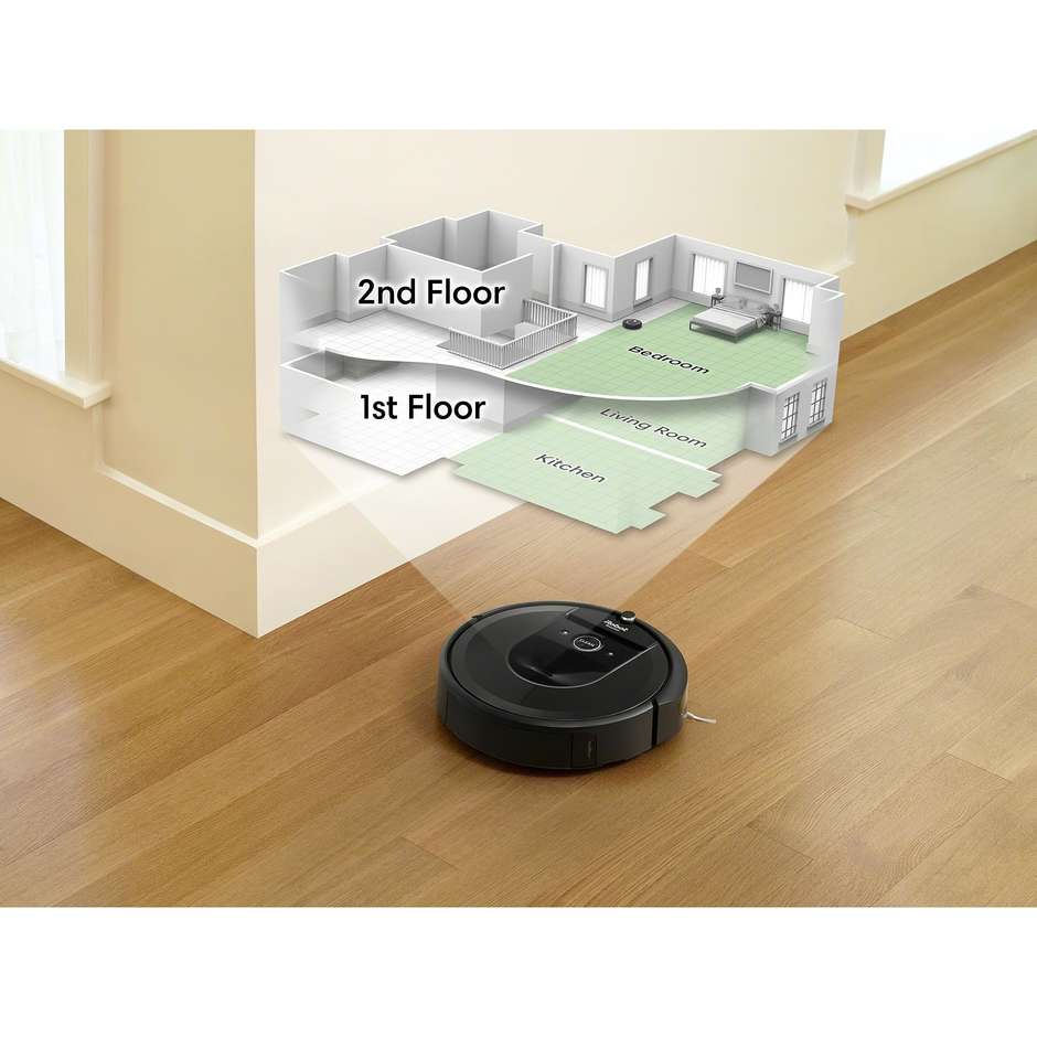 iRobot Roomba i7+ Aspirapolvere robot con base di ricarica Autonomia 75 min colore Nero