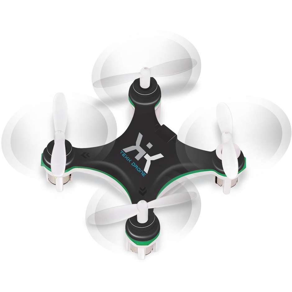 iTekk Raptor mini drone quadrimotore colore nero, bianco