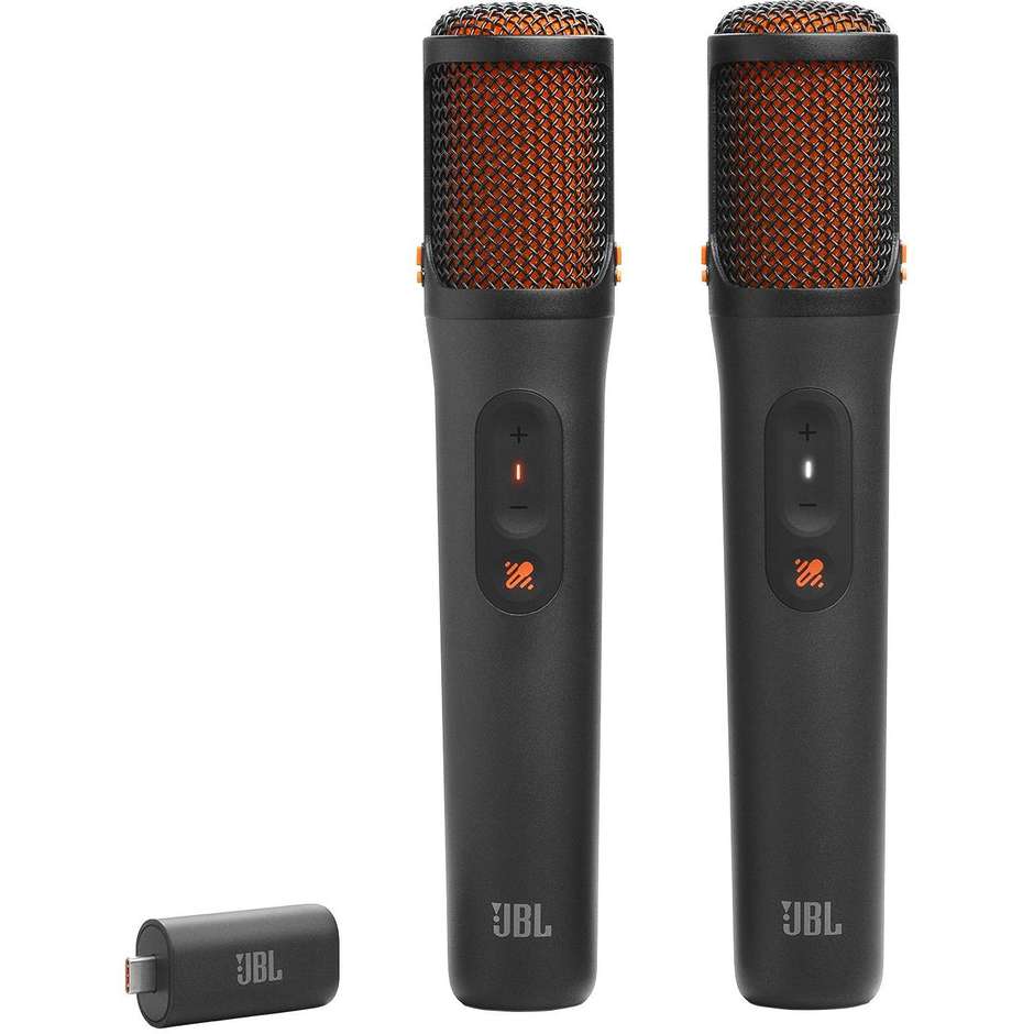 JBL EasySing Mics Kit 2 Microfoni Wireless AI con Dongle USB-C Nero