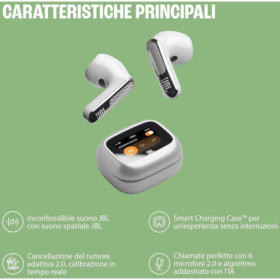 JBL Live Flex 4 Auricolari TWS ANC Bluetooth 6.0 Blu con Smart Case