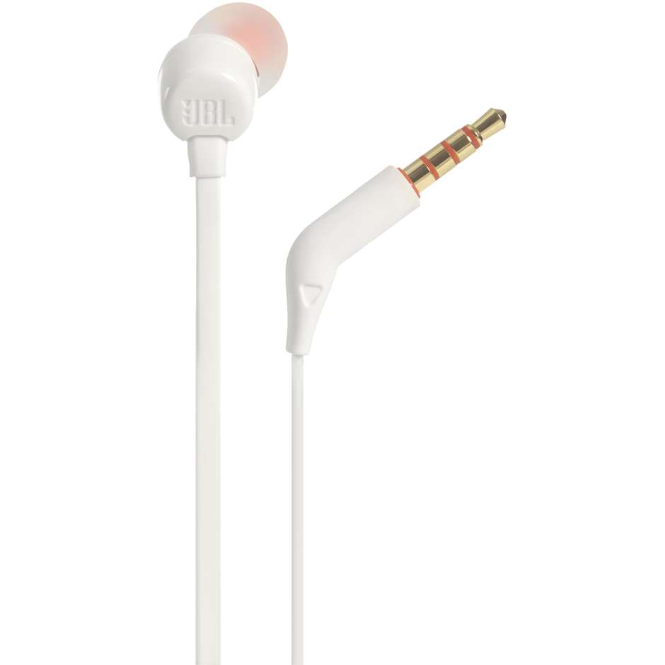 JBL Tune 110 Auricolari in-ear jack 3,5 mm con microfono e comando bianchi