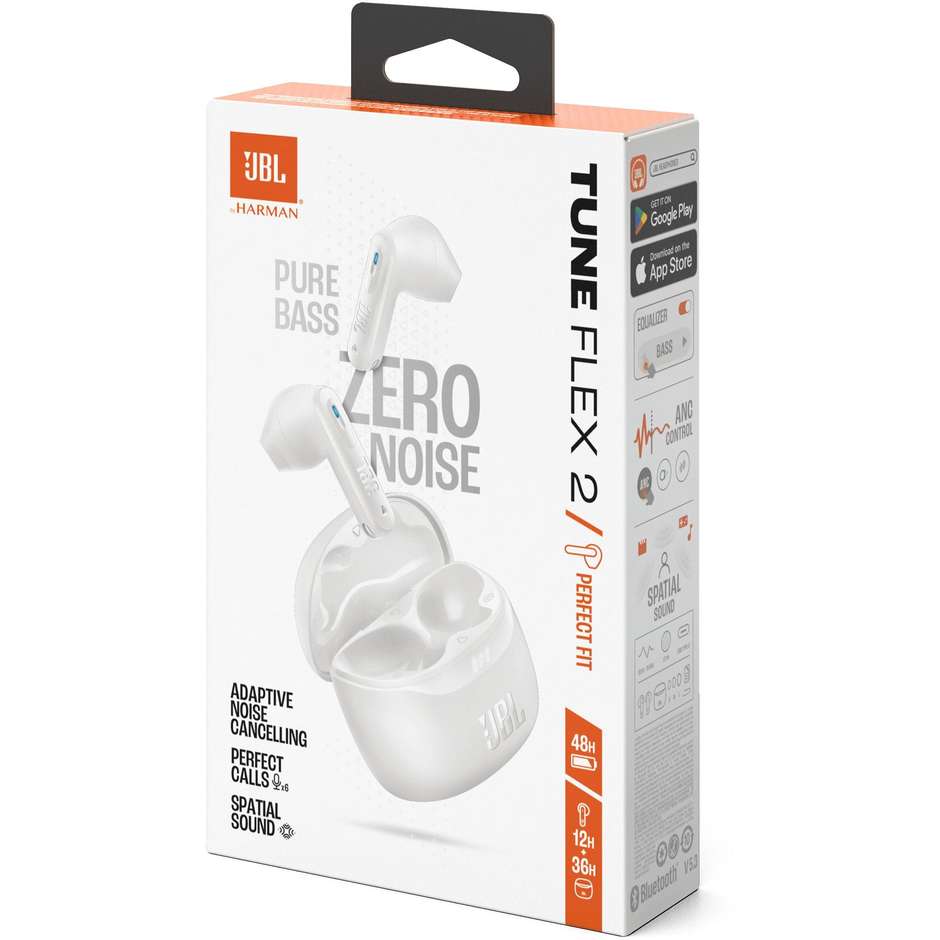 JBL Tune Flex 2 Auricolare True Wireless Stereo (TWS) In-ear Bluetooth Colore Bianco