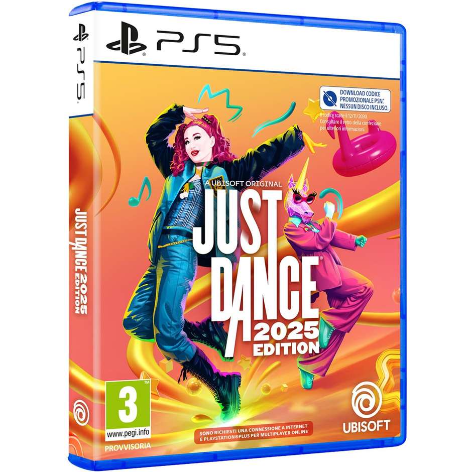 Just Dance 2025 Edition per PlayStation 5 (300132236) Videogioco Musicale di Ballo 40 Nuove Canzoni Hit Dance Italiano Custodia con Codice