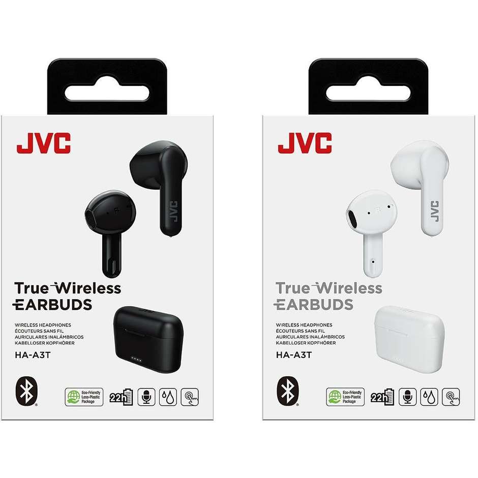 JVC HA-A3T-B-U Auricolare Bluetooth Wireless Base di Ricarica colore nero
