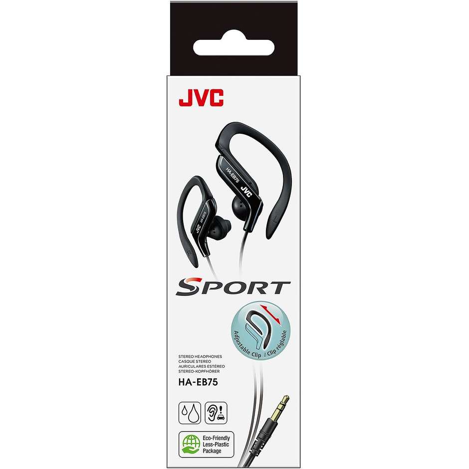JVC HA-EB75 Cuffie sportive con clip cablato Colore Nero
