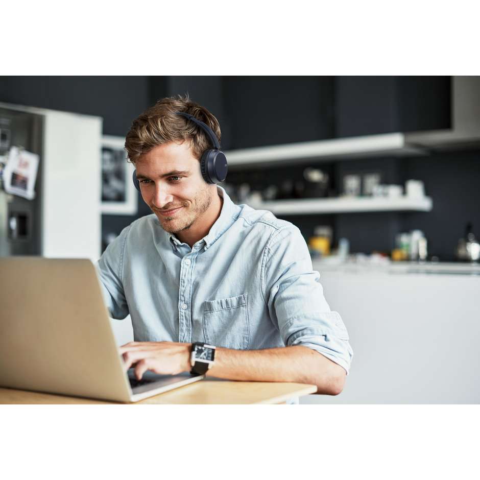 JVC HA-S36W-A- Cuffie Wireless Bluetooth con Microfono Integrato Cancellazione Attiva del Rumore ANC Autonomia 35 Colore Blue