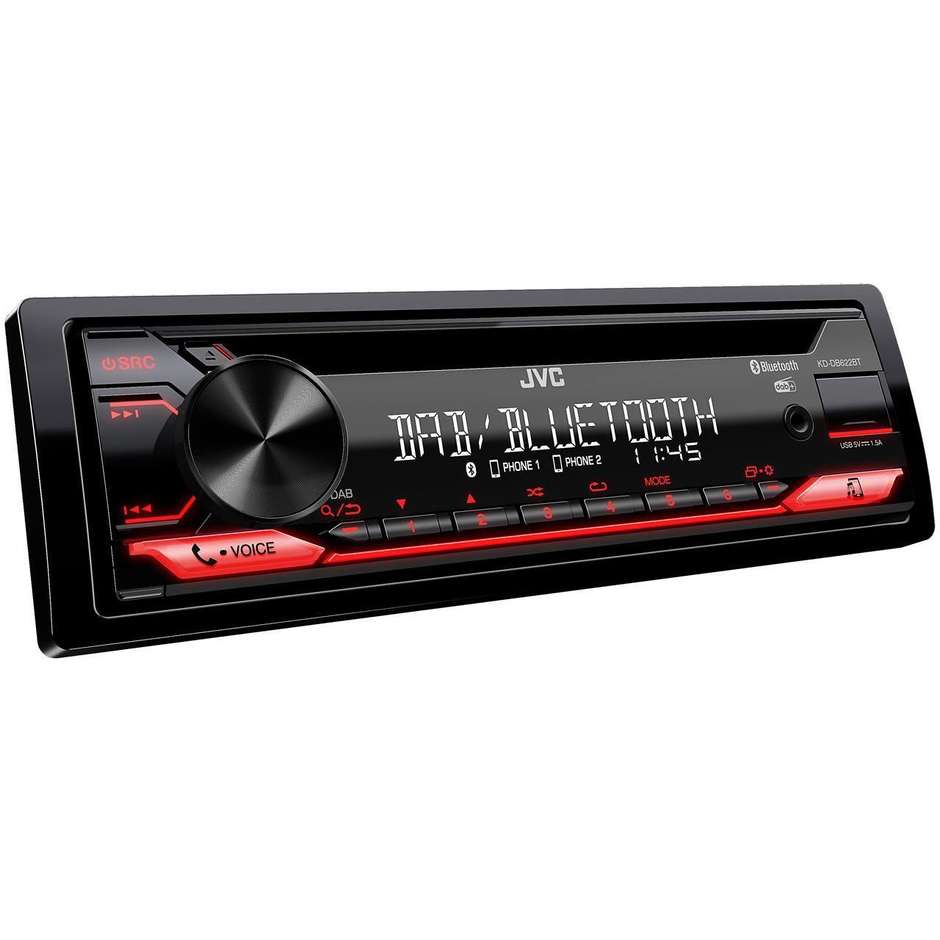 JVC KD-DB622BT Autoradio Stereo Digitale 1 DIN con Bluetooth, USB e Vivavoce Colore Black