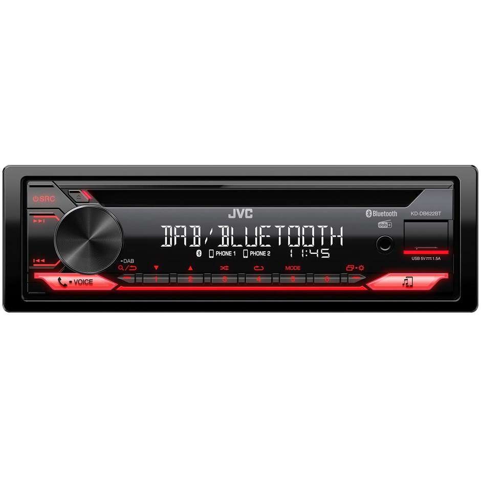 JVC KD-DB622BT Ricevitore multimediale per auto Potenza 200 W Bluetooth Colore Nero