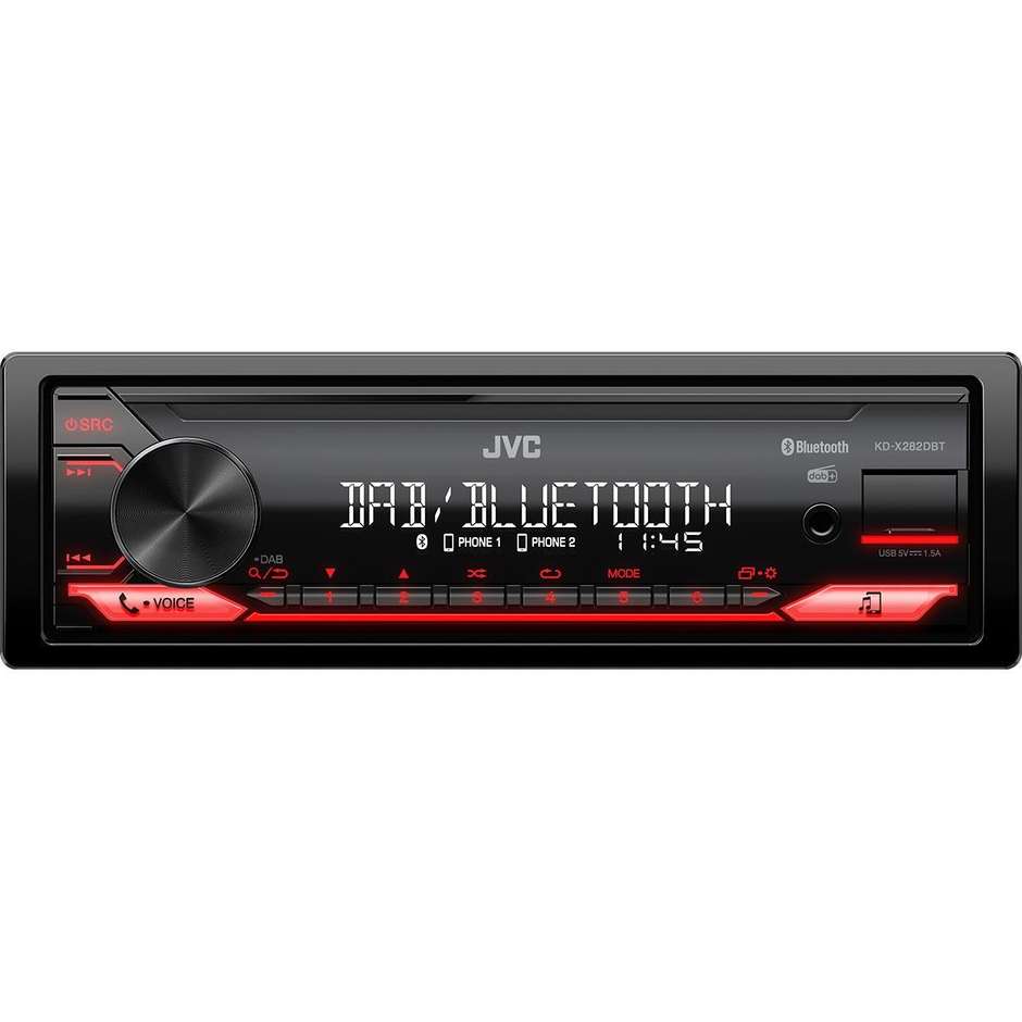 JVC KD-X282DBT Autoradio multimediale Bluetooth  Potenza 200 W Colore Nero