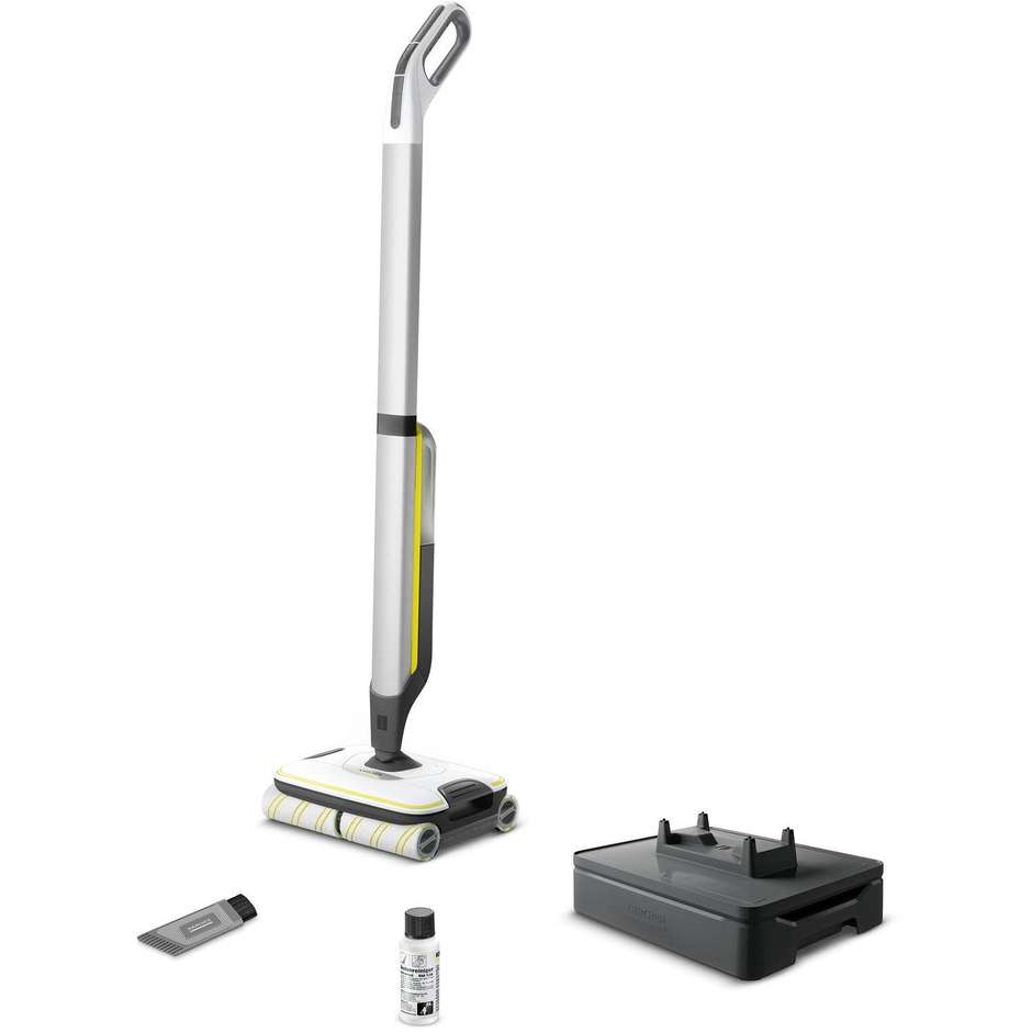 Karcher FC 7 Cordless Lavapavimenti a Batteria con 4 Rulli Controrotanti e Doppio Serbatoio Giallo e Nero