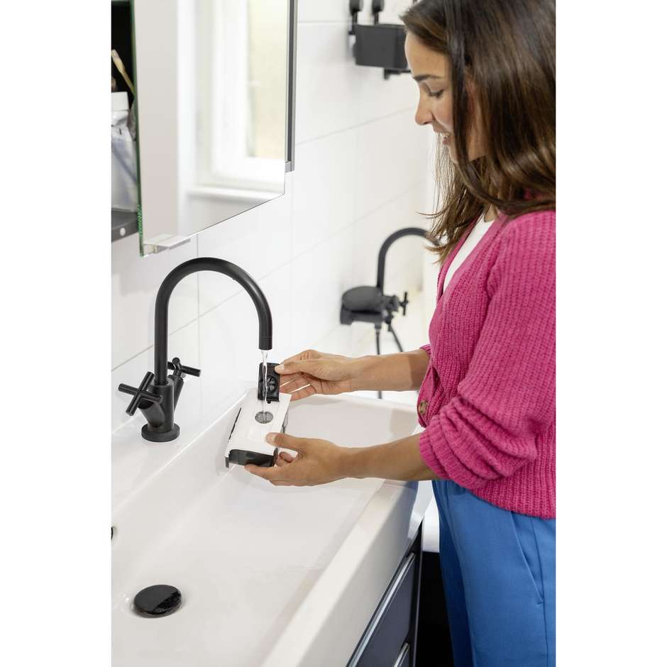 Karcher SC 1 Upright Scopa a Vapore Compatta 1300W Riscaldamento Rapido Serbatoio 0,2L Bianco e Nero