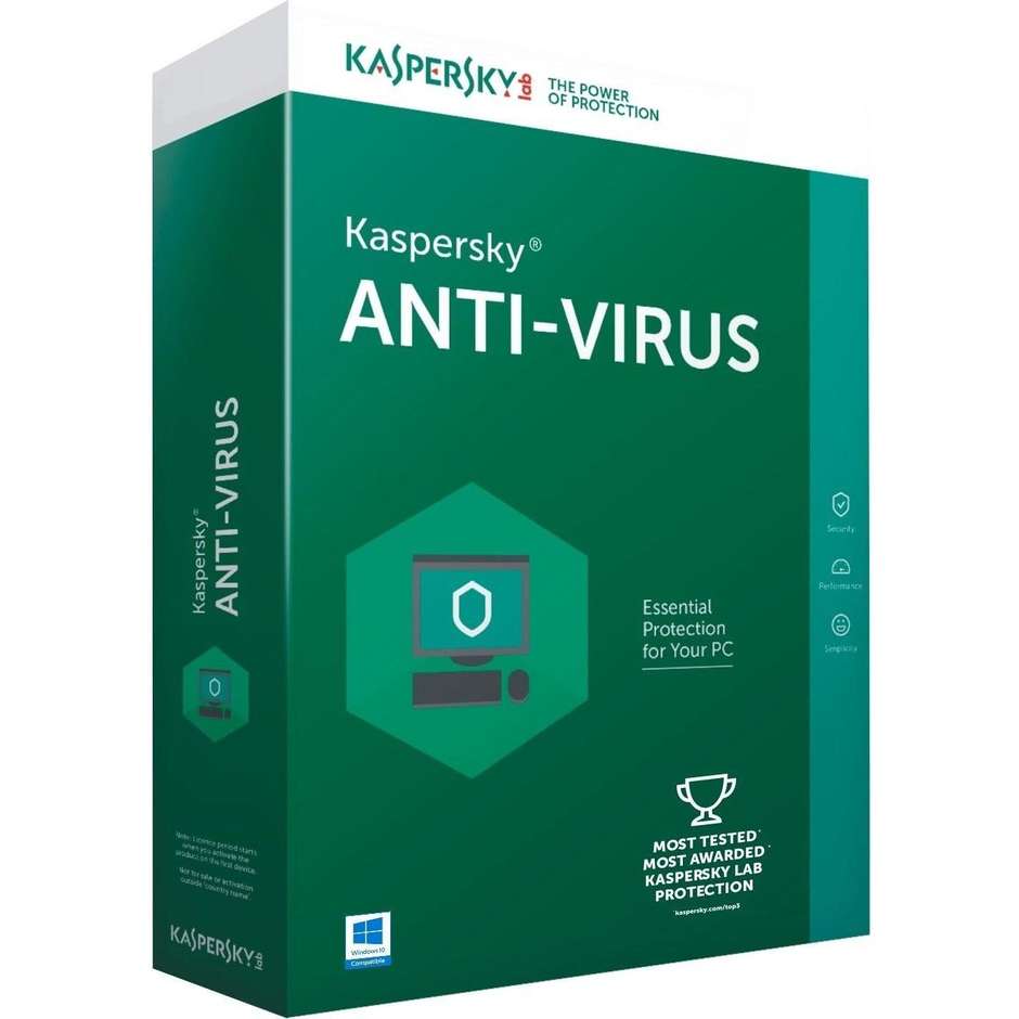 Kaspersky 1171T5CFS8 Lab Total Security antivirus 3 licenze da un anno colore verde