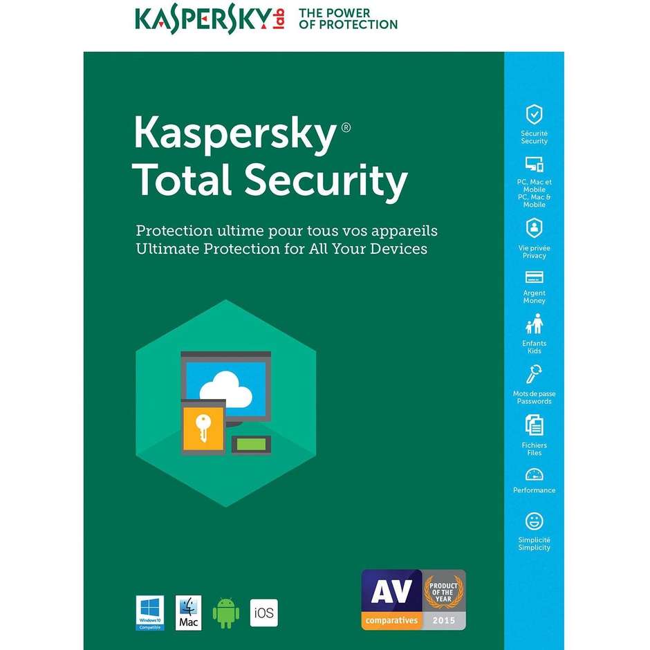 Kaspersky KL1919T5BF Total Security Multi-Device 20th anniversary 2 licenze da 1 anno colore verde