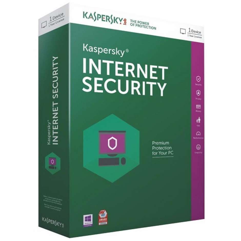 Kaspersky KL1941T5AFS-8SATT Internet Security 2018 Licenza completa per un anno colore verde e viola