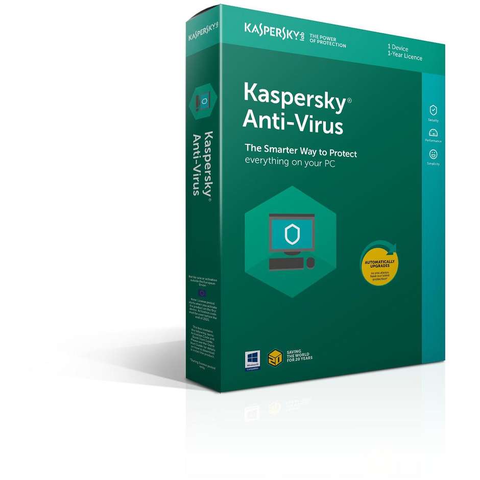 Kaspersky Lab Anti-Virus 2019 Licenza completa 3 licenza/e 1 anno/i ITA