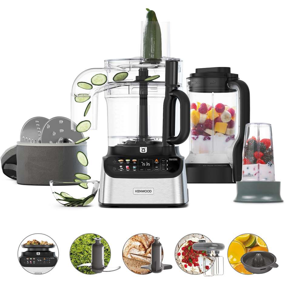 Kenwood FDM73.850SS robot da cucina 1000 W, 3 L, 8 velocità e bilancia integrata