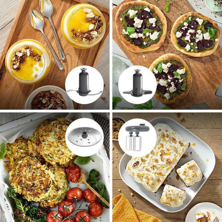 Kenwood FDM73.850SS Robot da Cucina Multifunzione 1000W, Ciotola 3L, 8 Velocità, Grigio