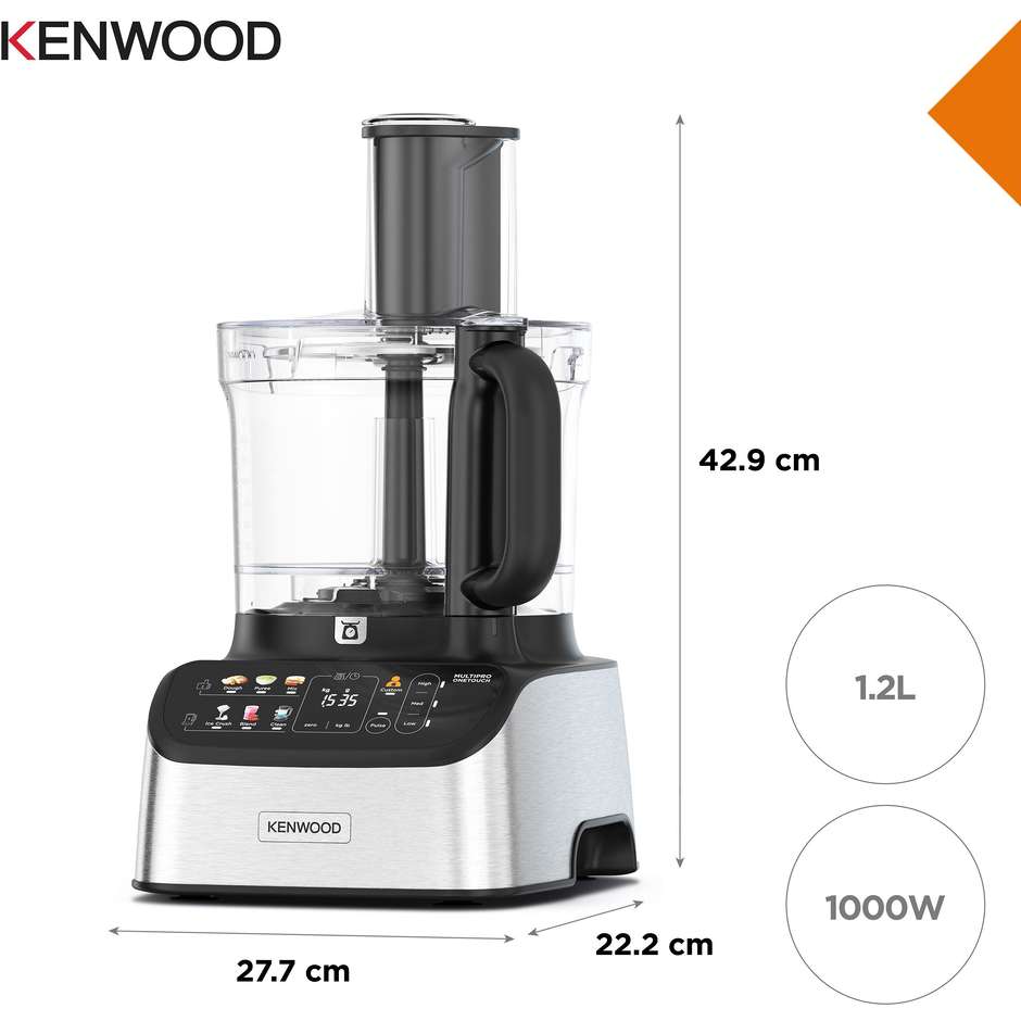 Kenwood FDM73.850SS Robot da cucina Potenza 1000 W Capacita 3 Lt Colore Grigio